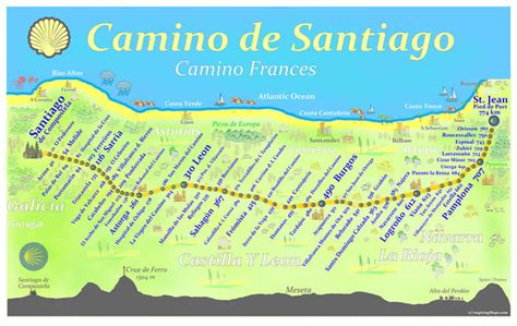 Map of Camino De Santiago